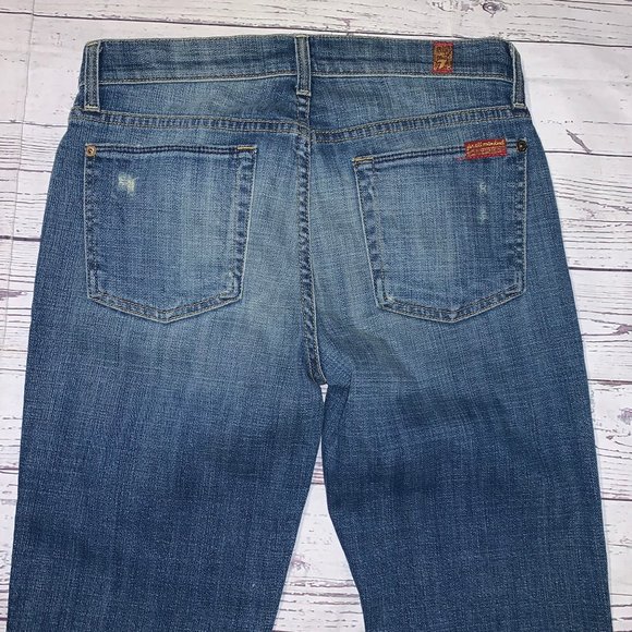 7 For All Mankind The Skinny BootCut Jeans (35" Inseam) 28" Waist - Picture 7 of 8